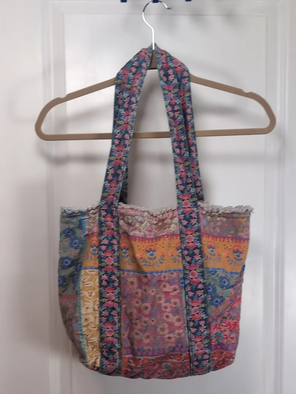 Natural Life Boho Patchwork Floral Tote Bag Purse in Multicolor